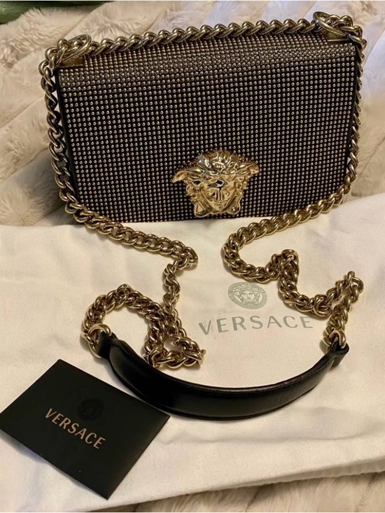 Versace Handbags - Authentic Versace Palazzo Sultan Medusa Gold Chain Studded Bag